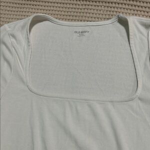 Old Navy Women's Light Gray Ribbed Long Sleeve Top